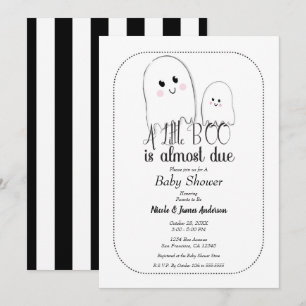 Invitation Petite Fête Prénatale Fantôme Halloween Bébé BOO D