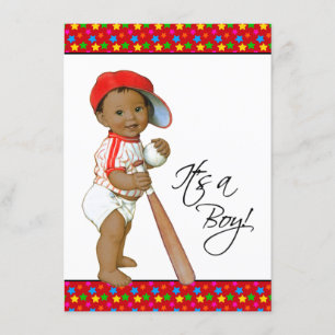 Invitation Petite Fête Prénatale pour le Bébé Garçon Star