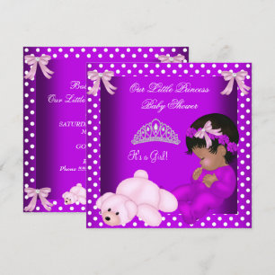 Invitation Petite fille Baby shower afro-américaine
