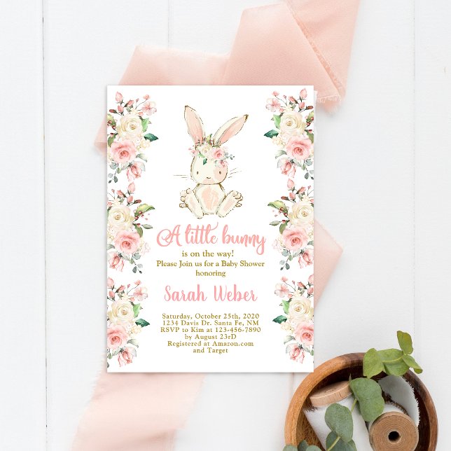 Invitation Petite fille baby shower Bunny (Créateur téléchargé)