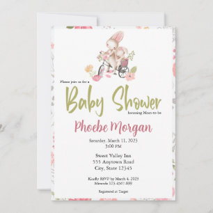 Invitation Petite fille baby shower invitation, Lapin