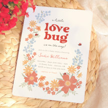 Petite fille Love Bug Baby Shower Rétro