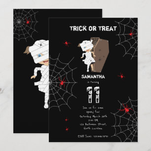 Invitation Petite fille maman café fille Halloween Anniversai