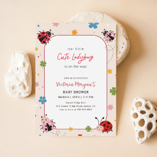 Invitation Petite Fille Mignonne Papillon Fête Prénatale