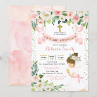 Petite Fille Priant Floral Première Sainte Communi