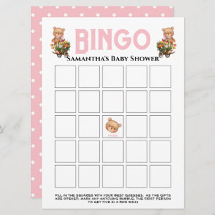 Invitation Petite fille rose en peluche