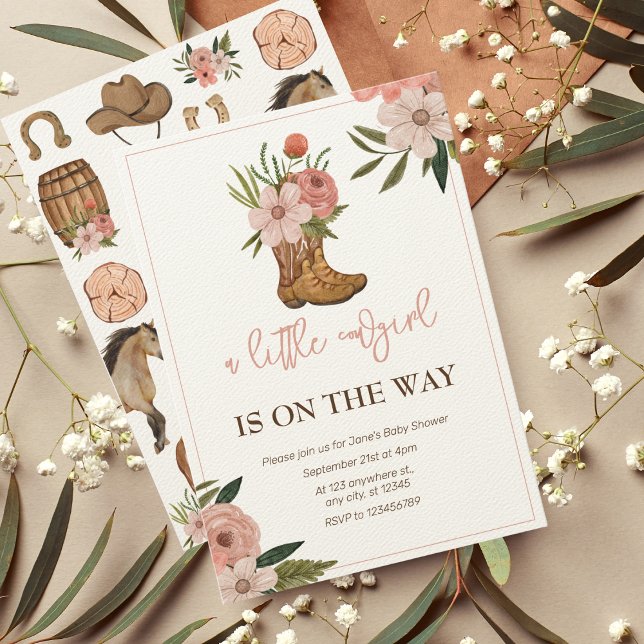 Invitation Petite fille sur le chemin Baby shower (Créateur téléchargé)