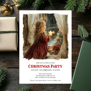 Invitation Petite fille victorienne nostalgique attendant le