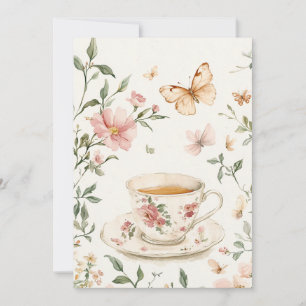 Invitation Petite Fleur Baby Sprinkle   Rose & Sauge