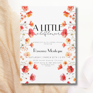 Invitation Petite Fleur Sauvage Baby Shower Bohème Prairie Fl