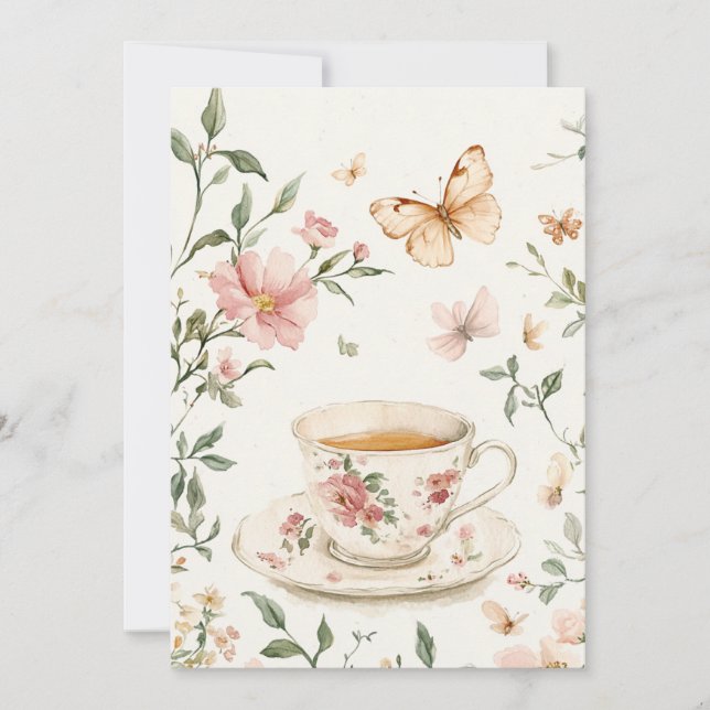 Invitation Petite floraison Bébé Parsemer | Vider (Devant)