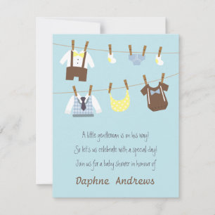 Invitation Petite gentillesse Baby Boy Shower Party Invitatio