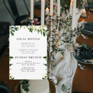 Invitation Petite insertion Florale blanche en cascade