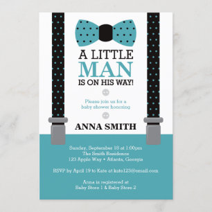 Invitation Petite invitation, Teal et noir de baby shower