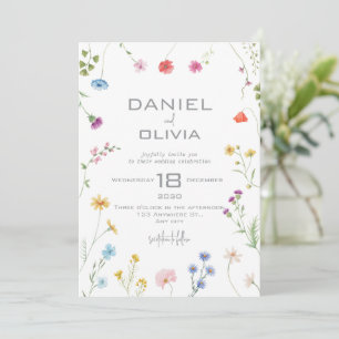 Invitation Petite Mariage à motifs floraux