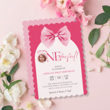 Petite miss fleurie Pink Bow Onederful 1er anniver