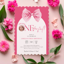 Petite miss fleurie Pink Bow Onederful 1er anniver