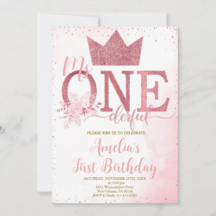 Invitation Petite Miss Onederday, premier anniversaire