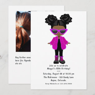 Invitation Petite mode Black Girl Party Photo