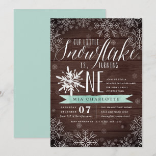 Invitation Petite Monnaie De Flocon De Neige Bois Rustique Pr