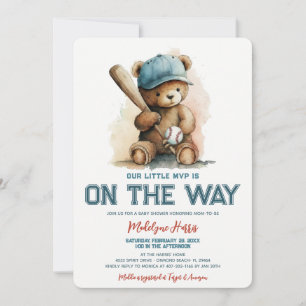 Invitation Petite Ourson de Baseball MVP Baby Shower