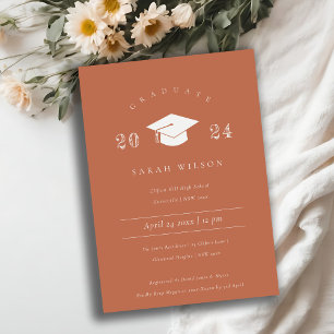 Invitation Petite Partie de Graduation Simple en terre cuite