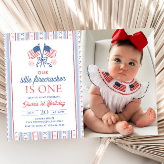 Invitation Petite Pétard 4 juillet 1er Anniversaire Photo