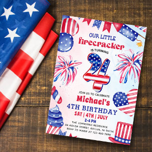 Invitation Petite Pétard 4 Juillet  4e Anniversaire