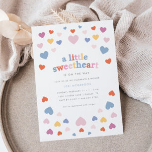 Invitation Petite petite amoureuse Valentines Baby shower rét