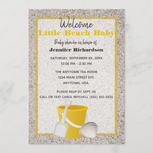 Invitation Petite Plage Bébé Pelle et Seau Baby Shower