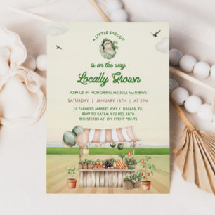 Invitation Petite pousse Fête de bébé CULTIVÉE LOCALEMENT