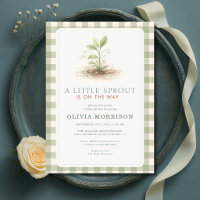 Petite pousse Gingham Vert Sauge Baby Shower