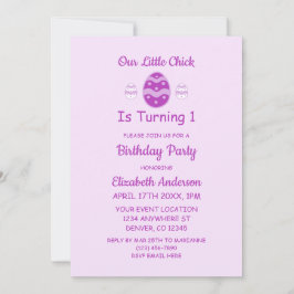 Invitation Petite poussette Pâques 1er anniversaire