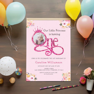 Invitation Petite princesse 1er anniversaire Photo