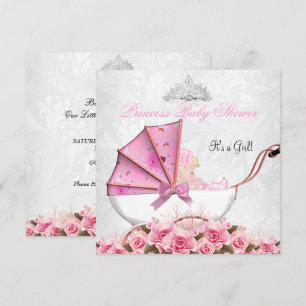 Invitation Petite Princesse Baby Shower Bébé Fille Rose 4