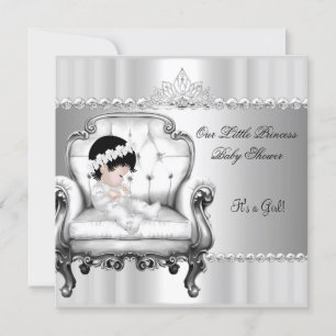 Invitation Petite Princesse Baby Shower Fille Bébé sur Chaise