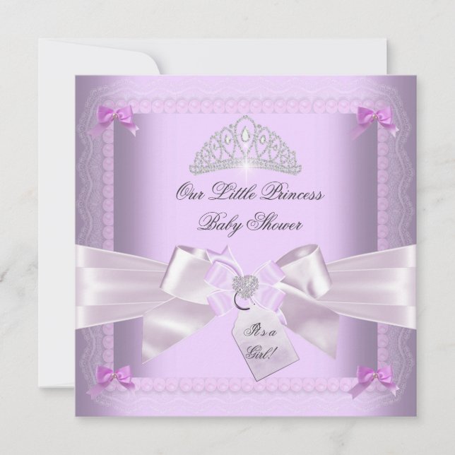 Invitation Petite princesse Baby shower fille Lavande (Devant)