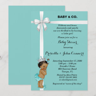 Invitation Petite Princesse Baby shower Invitation, menthe