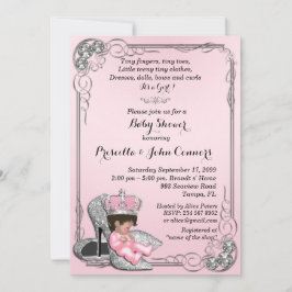 Invitation Petite Princesse Baby shower Invitation, rose