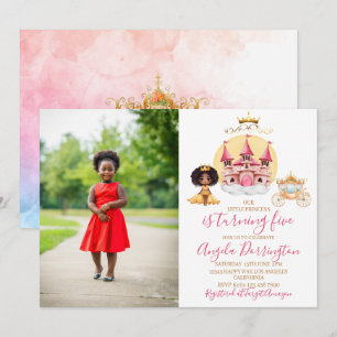 Invitation Petite princesse célébration royale 5 aquarelle
