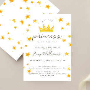 Invitation Petite Princesse En Route Boho Étoiles  Baby Showe