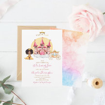Petite princesse fête royale aquarelle invit