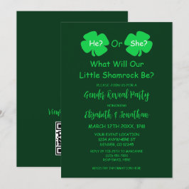 Invitation Petite révélation Shamrock sur le genre
