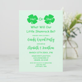 Invitation Petite révélation Shamrock sur le genre