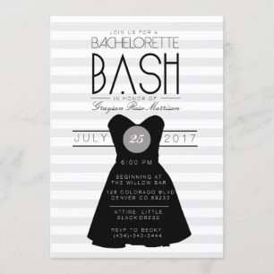 Invitation Petite robe noire Bachelorette Bash   Partie