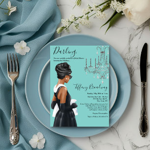Invitation Petite Robe Noire Glamour Mariage