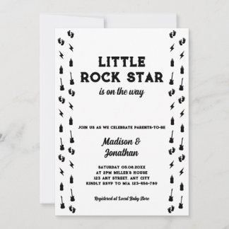 Invitation Petite Rock Star Fête de Naissance Rock And Roll