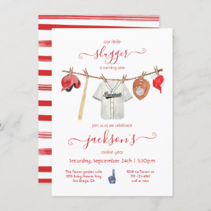 Invitation Petite salope de baseball Clothesline fête d'anniv