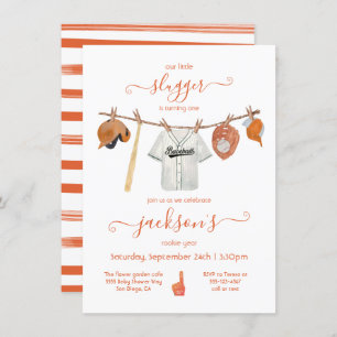 Invitation Petite salope de baseball Clothesline fête d'anniv