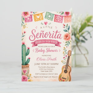 Invitation Petite Señorita Fiesta Fille Baby Shower Mexicain